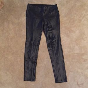 Faux Leather Black Leggings Size L